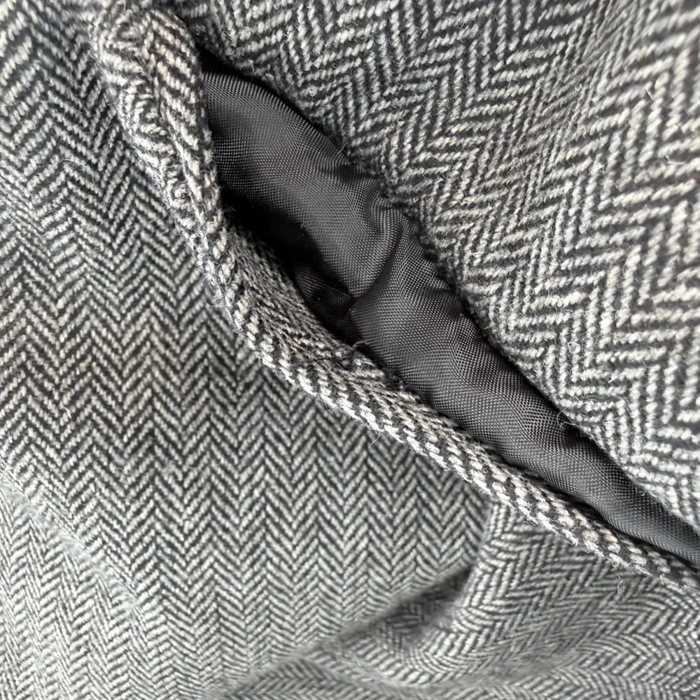 Old Navy Men Herringbone Blazer Size‎ Medium Gray Y2K Tweed Sport Coat Jacket